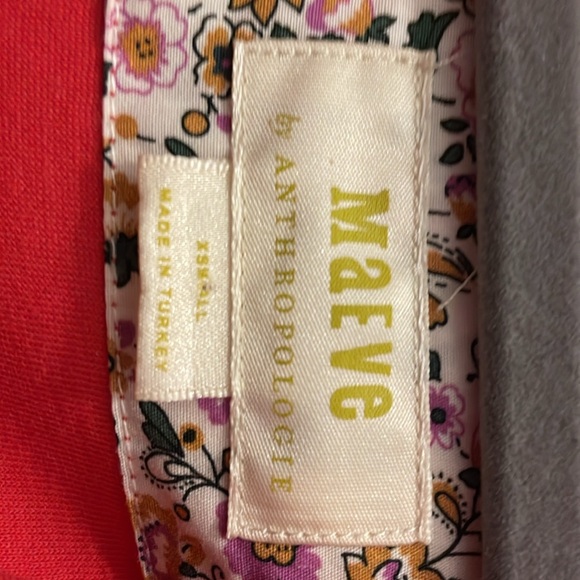 NWOT Anthropologie Maeve red faux wrap top XS - Picture 4 of 5